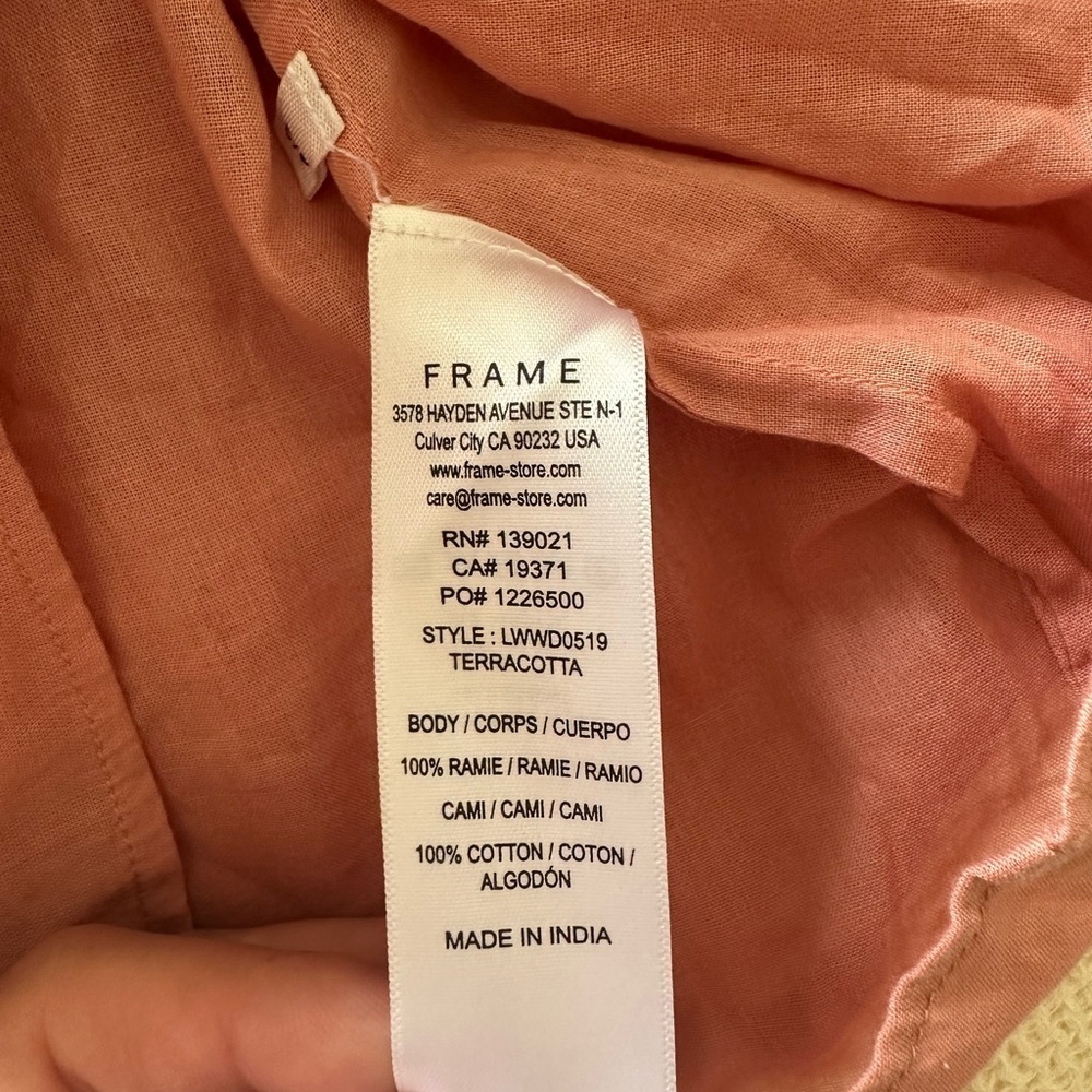 Frame 100% Cotton Coral Sleeveless Dress - Picture 5 of 5